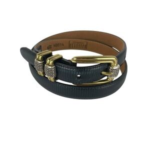 Brighton Classics Black Gold & Silver Lizard Belt Sz M/L